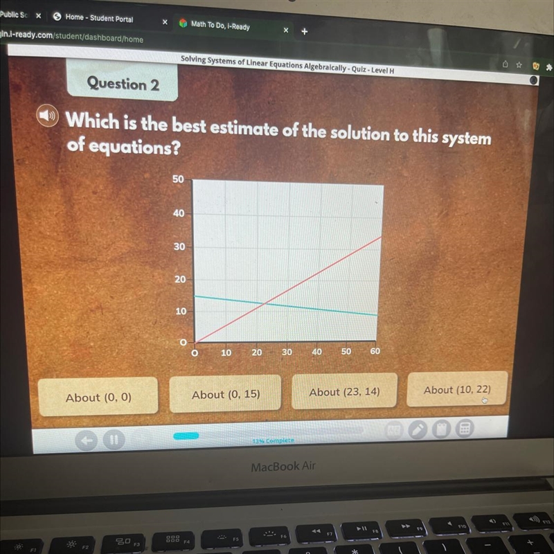 Question 2 Which is the best estimate of the solution to this system of equations-example-1