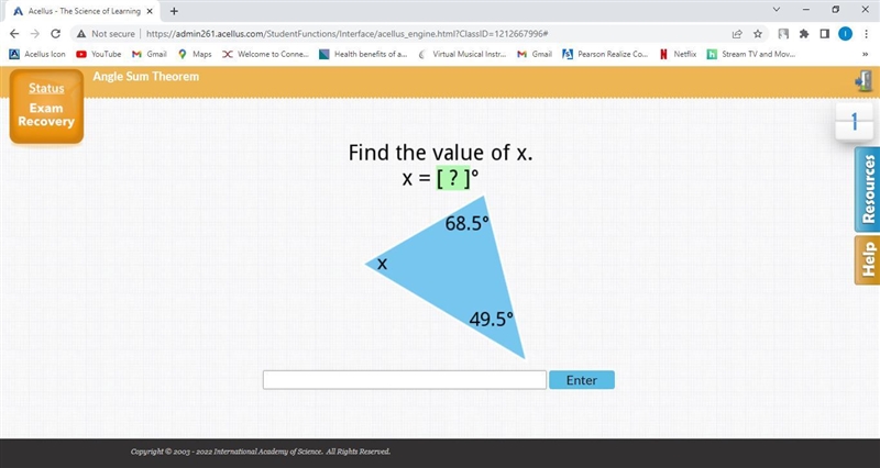 Can anyone help me with this Fnd the value of x. x = ?-example-1