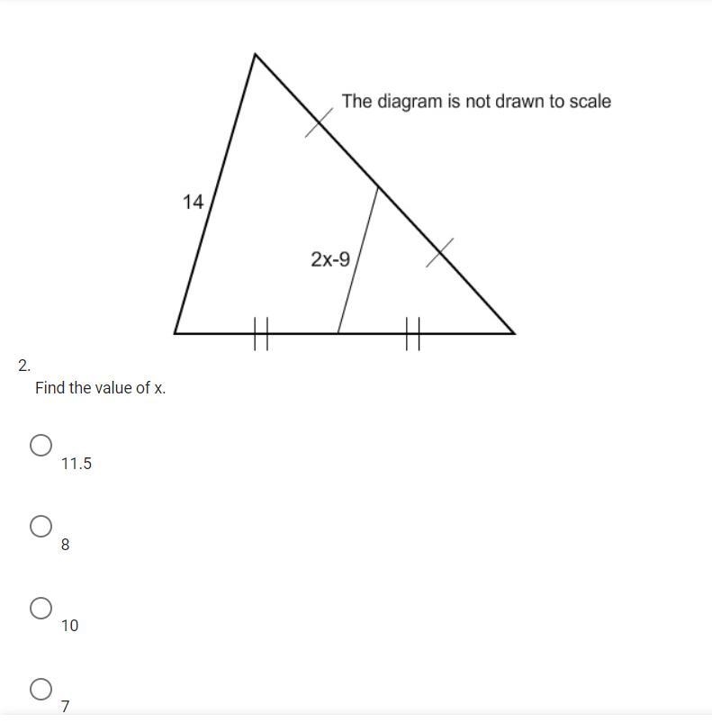 Find the value of x. in this triangle lol-example-1