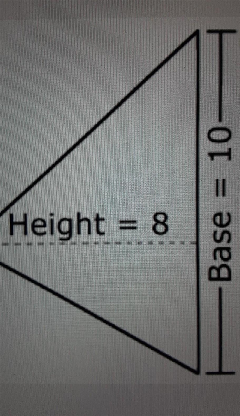 Find the area of this triangle A. 10 units B. 18 units C. 80 units D. 40 units-example-1