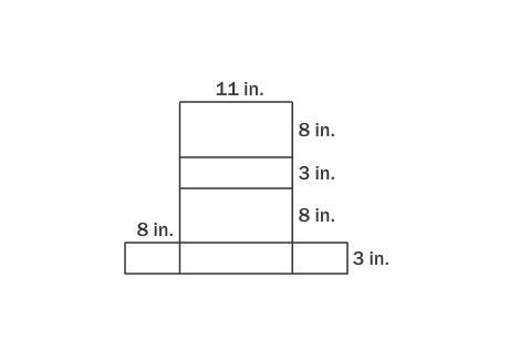 Find the surface area of the space figure represented by the net. A) 264 in.2 B) 290 in-example-1