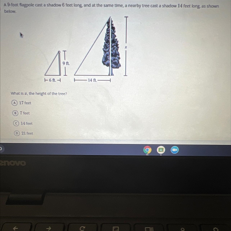 What is x, the height of the tree?-example-1