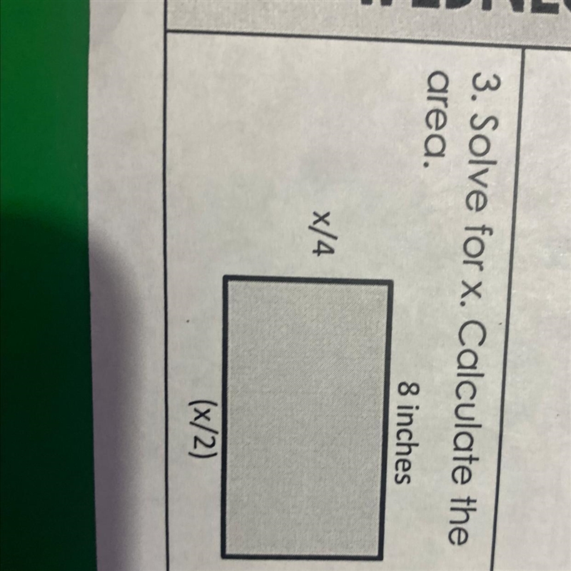 Solve for x. Calculate the area-example-1