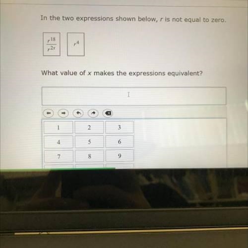 In the two expressions shown below, r is not equal to zero. What value of x makes-example-1