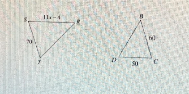 Solve for x. The triangles in each pair are similar.-example-1