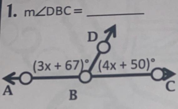 3x + 67 + 4x + 50 = 180-example-1