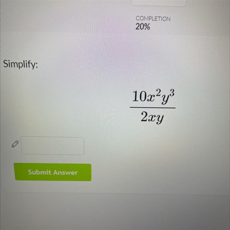 Simplify: 10x^2y^3/2xy-example-1