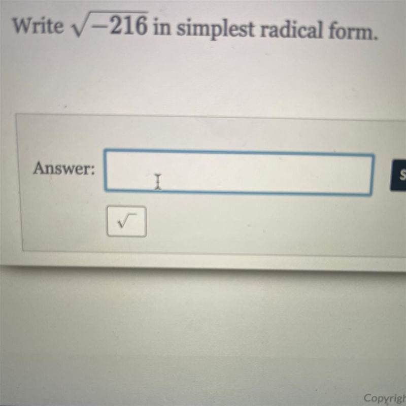 Write V–216 in simplest radical form.-example-1