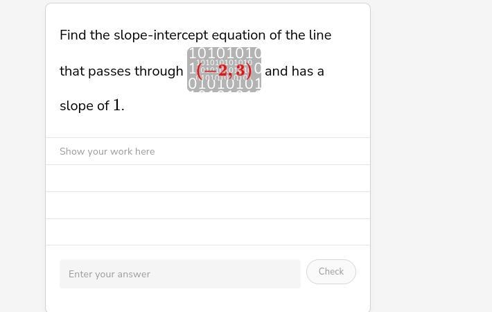 Algerbra one slope intercept form-example-1