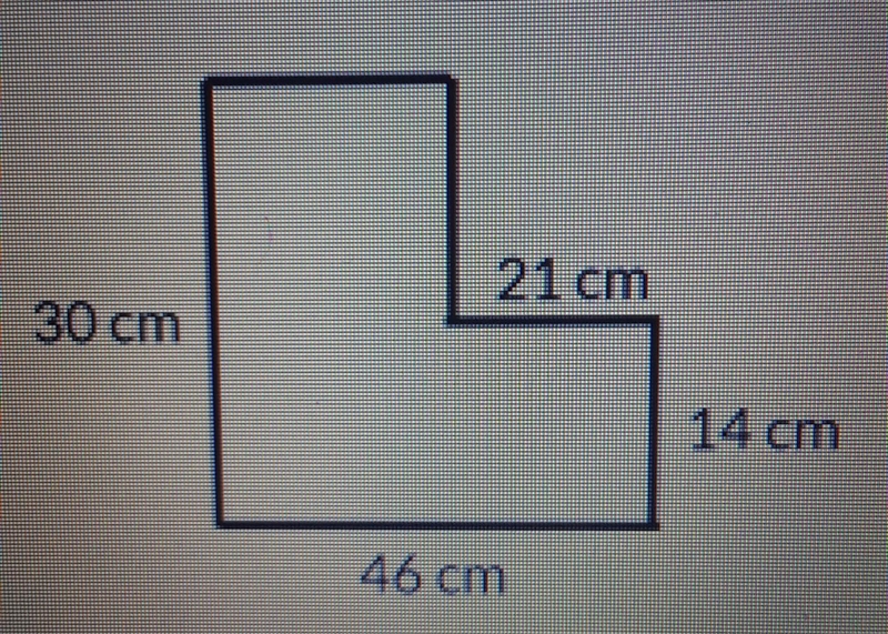 PLEASE HELP THIS IS DUE TODAY In this polygon, all angles are right angles. 21 cm-example-1