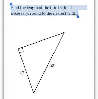 Find the length of the third side. If necessary, round to the nearest tenth.-example-1