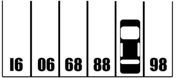 What is the number of the parking space covered by the car? ​-example-1