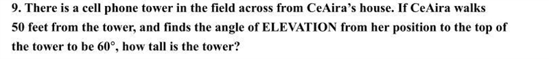 Use Right Triangle Trigonometry to solve this problem. Round your answer to the nearest-example-1