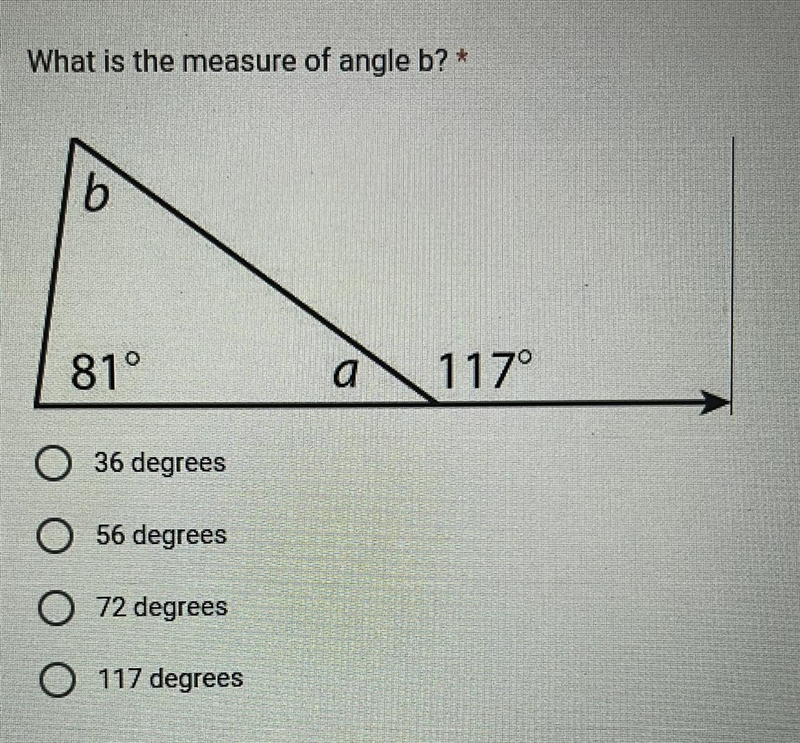 What is the measure of angle b?-example-1