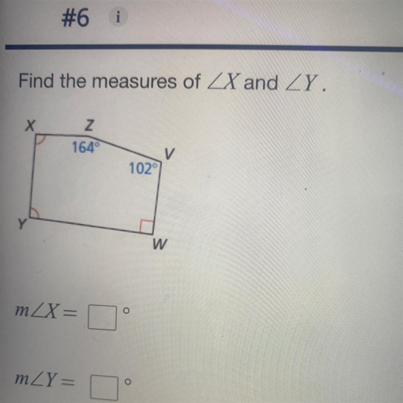 Find the measures of angle x and angle y.-example-1