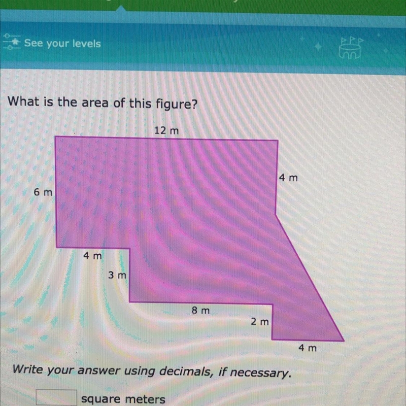 I need help finding the area if this figure in square meters I’ll mark your brain-example-1