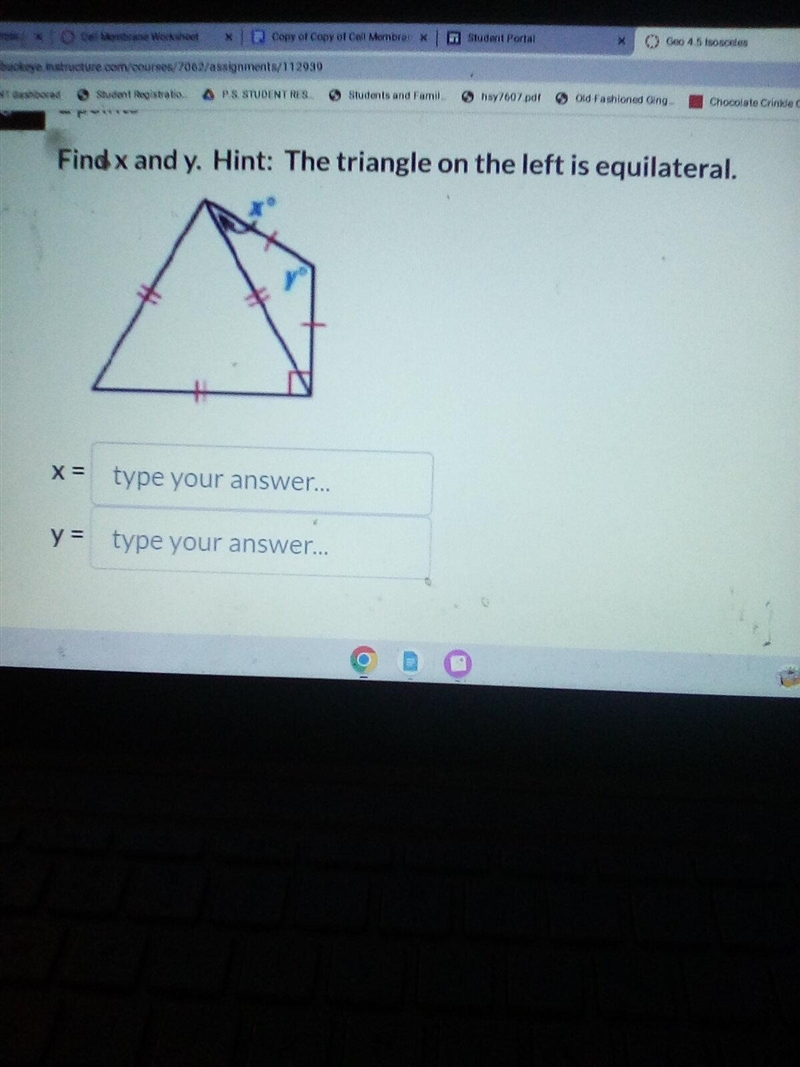 Please help! Due in 2 minutes! Find x and y.-example-1