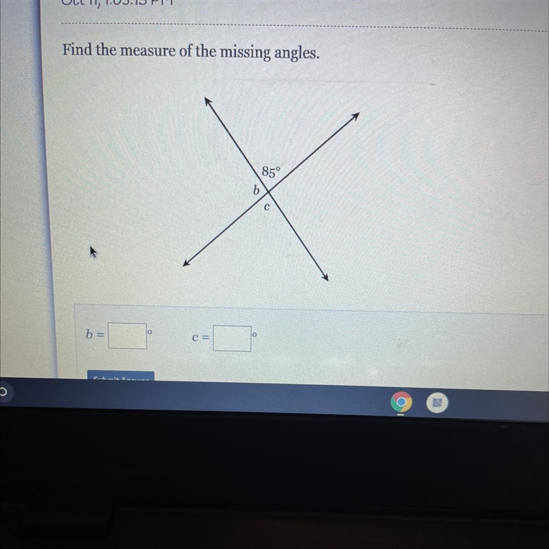 Find the measure of the missing angles.-example-1