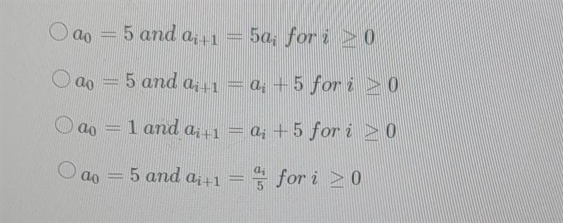 How would you define a recursive sequence that generates multiples of 5?-example-1