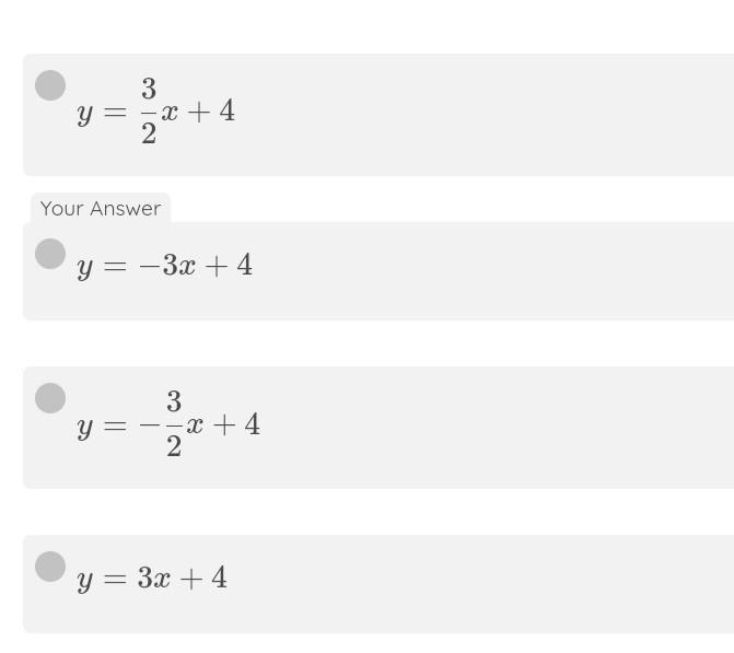 PLEASE HELP BEFORE MIDNIGHT 2/14/22 Which shows the equation 3x+2y=8 solved for 'y-example-1