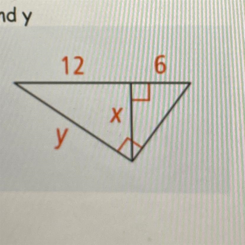 Find x and y Y 12 x 6-example-1