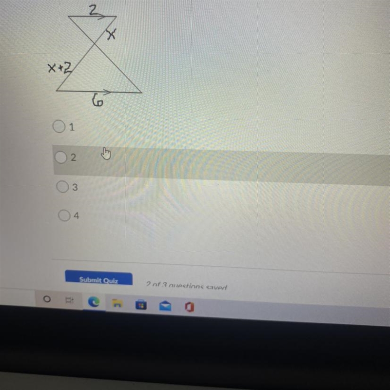 The triangles below are similar. Find x.-example-1