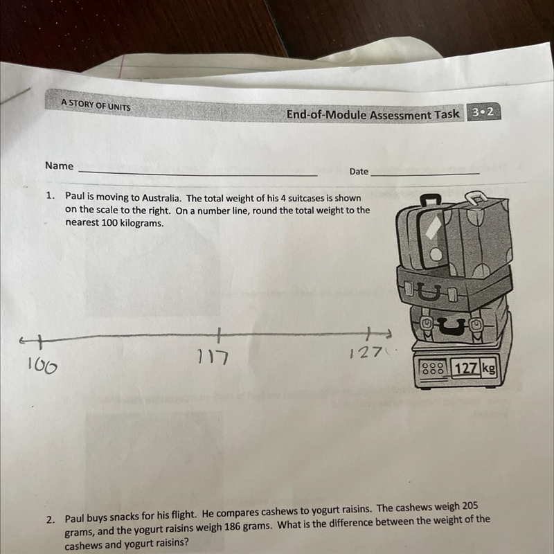 Paul is moving to Australia. The total weight of his 4 suitcases is shown on the scale-example-1