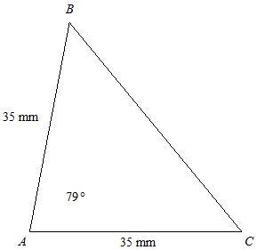 What is the area of ΔABC to the nearest tenth of a square millimeter?-example-1