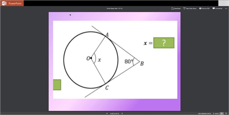 For my Geometry Class, my teacher uploaded a PowerPoint presentation including notes-example-1