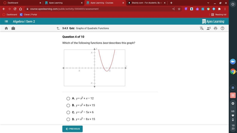 Which of the following functions best describes this graph. 50 POINTS!!-example-1