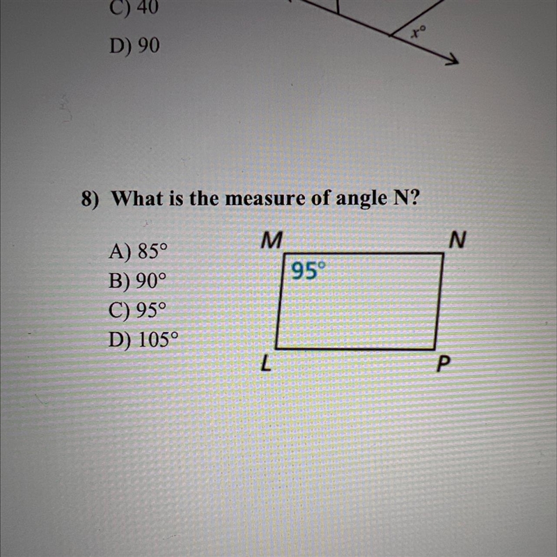 What is the measure of angle N?-example-1