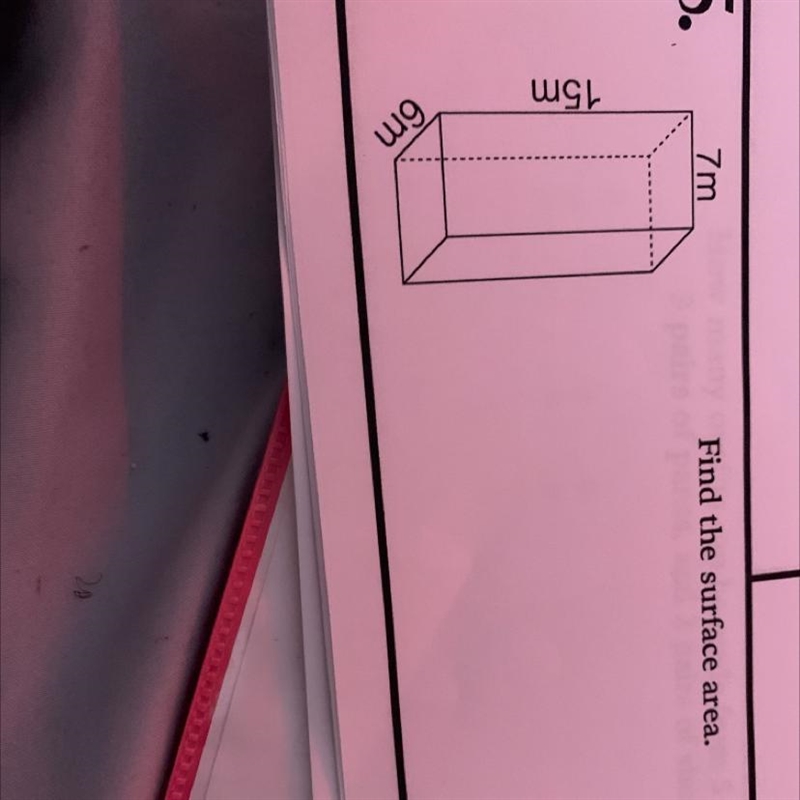 Some1 help pzl Find the surface area 7m 15m 6m-example-1