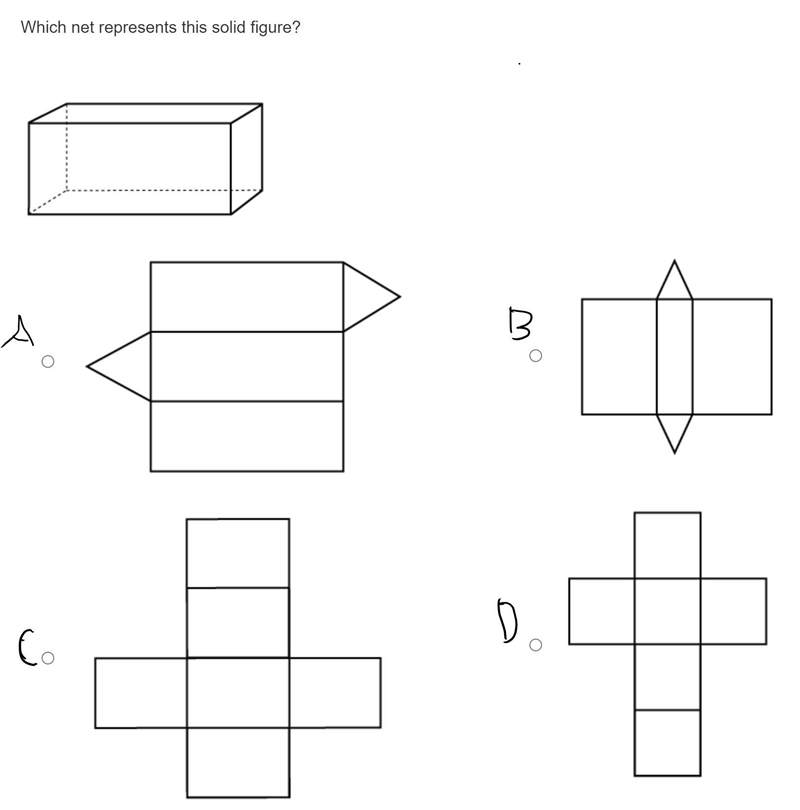 Please help ! Which net represents the figure?-example-1