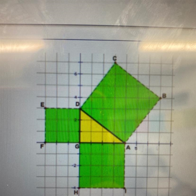 5) Use the diagram and the Pythagorean Theorem to find the EXACT area of square ABCD-example-1