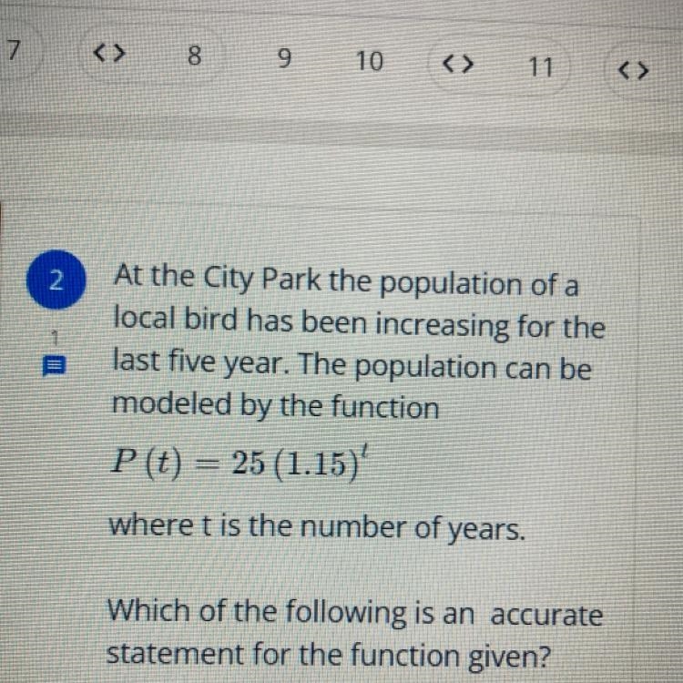 Show work please. P(t)=25(1.15)t-example-1