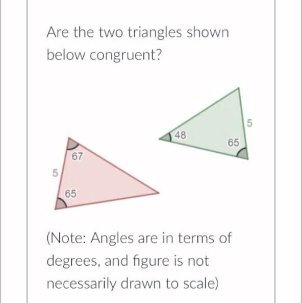 The answer choice are No, they are not congruent Yes, they are congruent Maybe, but-example-1