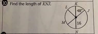 Find the Length of KNJ 1.) 16.9 2.)67.5-example-1