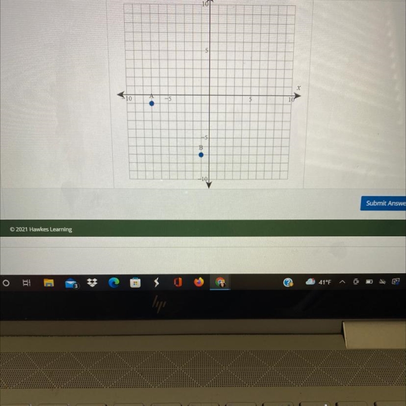 Consider the following:Step 2 of 2: Identify the coordinates of the points A and B-example-1