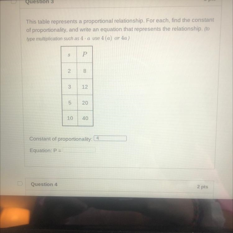 I need help figuring out what the constant of proportionality and equation P-example-1