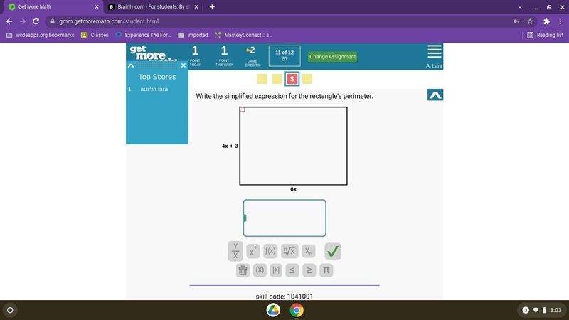 Write the simplified expression for the rectangle's perimeter-example-1