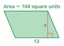 Solve for x in the parallelogram. The solution is x= units.-example-1