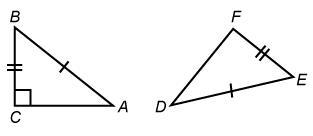 Select all the true statements for the figures shown. A. If m∠D + m∠E = 90, then m-example-1