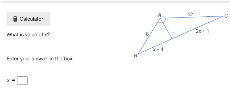 What is value of x? Enter your answer in the box. x =-example-1