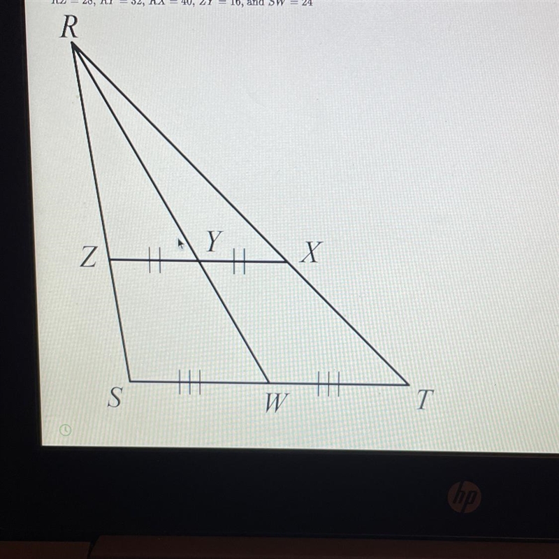 Given the following information, calculate the perimeter of Triangle RST. Assume Triangle-example-1