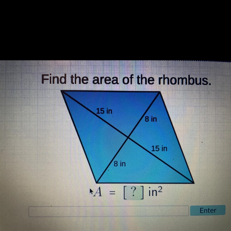 Find the area of the rhombus-example-1