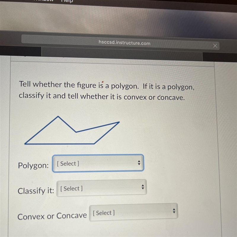 Tell whether the figure is a polygon. If it is a polygon, classify it and tell whether-example-1