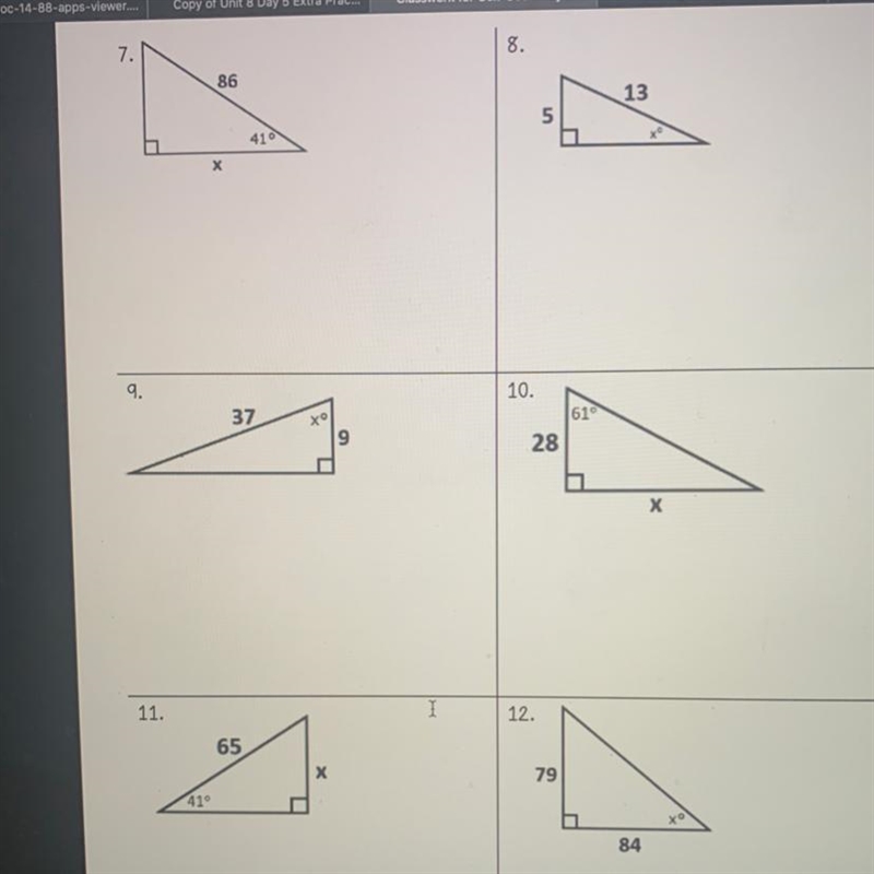 Which trig ratio determine which trig ratio to use to solve for x-example-1