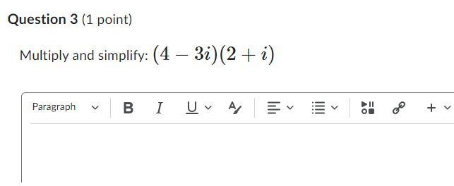 Multiply and simply: (4 - 3i) (2 + i)-example-1