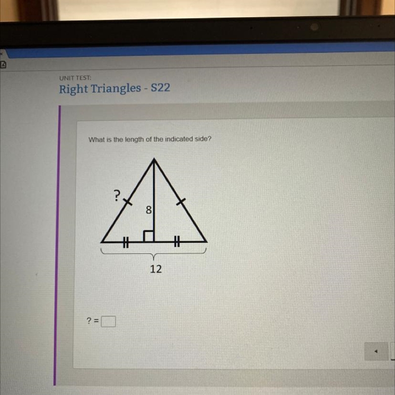 What is the length of the indicated side? ? 00 8 12-example-1