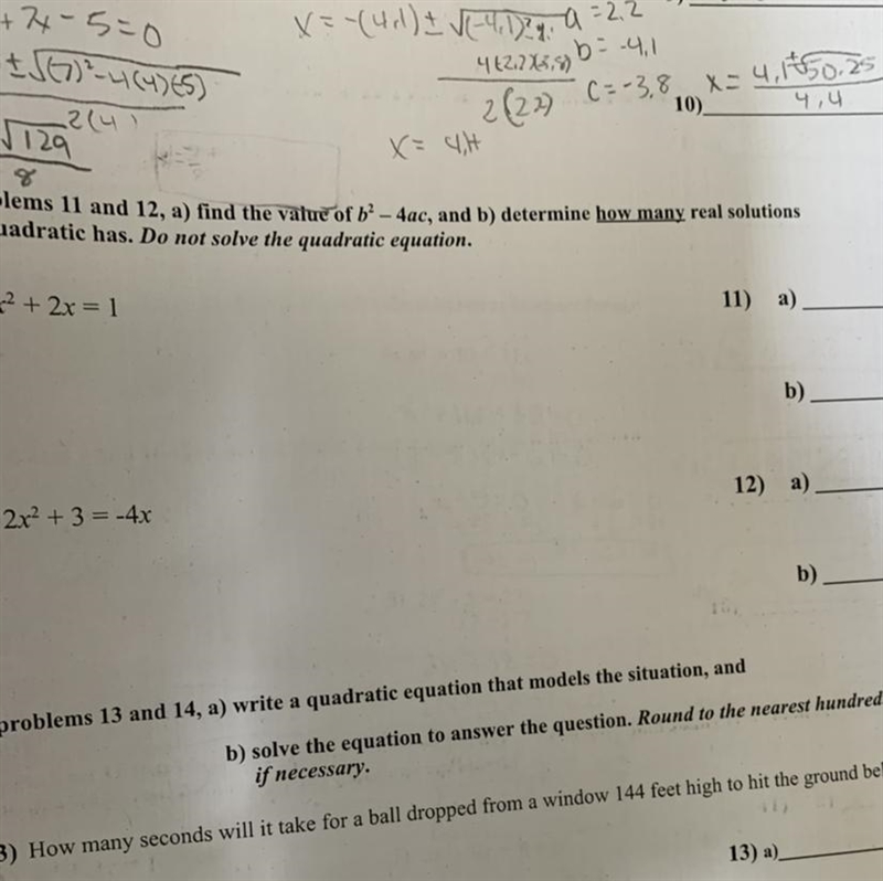 #11x^2+2x=1a) find the value of b^2- 4ac, and b) determine how many real solutionsquadratic-example-1